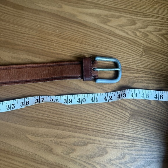 Fossil belt size 36 brown leather silver buckle - Picture 7 of 7
